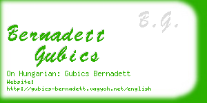 bernadett gubics business card